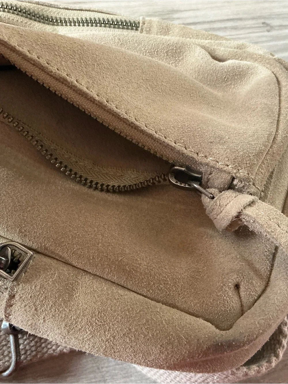 Free people Hudson suede leather sling crossbody bag beige hobo hippie